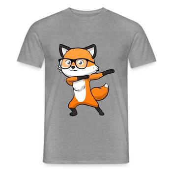 Fuchs Dab Dabbing Füchsin - Männer T-Shirt - Graphit meliert - Vorne - AI Model Male 178 light (178cm)