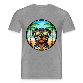 Rottweiler Chien Race Dessin Animé Lunettes De Soleil Plage - T-shirt homme - graphite chiné - Devant - AI Model Male 178 light (178cm)