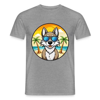 Tschechoslowakische Wolfshundrasse Cartoon Sonnenbrille - Männer T-Shirt - Graphit meliert - Vorne - AI Model Male 178 light (178cm)