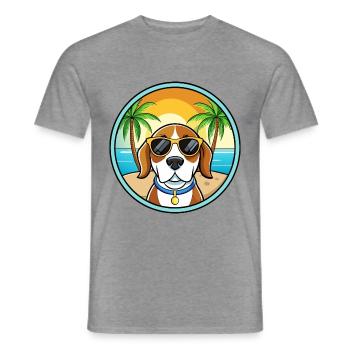 Kerry Beagle Hunderasse Cartoon Sonnenbrille Strand - Männer T-Shirt - Graphit meliert - Vorne - AI Model Male 178 light (178cm)