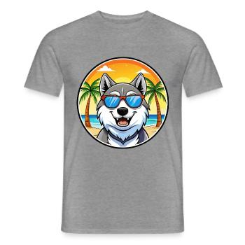 Seppala Sibirische Schlittenhunderasse Cartoon Sonnenbrille - Männer T-Shirt - Graphit meliert - Vorne - AI Model Male 178 light (178cm)