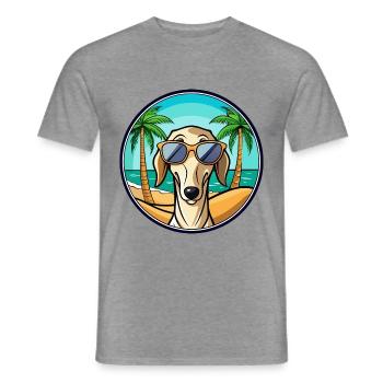 Saluki Hund Rasse Cartoon Sonnenbrille Strand - Männer T-Shirt - Graphit meliert - Vorne - AI Model Male 178 light (178cm)