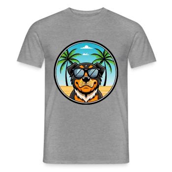 Lunettes de soleil Rottweiler Dog Cartoon Summer Beach - T-shirt homme - graphite chiné - Devant - AI Model Male 178 light (178cm)