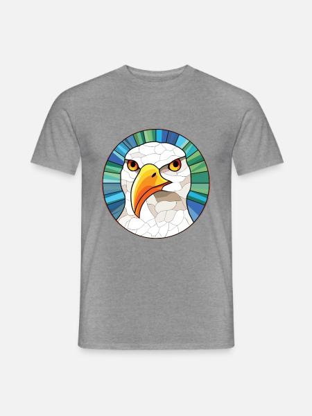 Möwe bunte Aquarell-Tier-Illustration - Männer T-Shirt - Graphit meliert