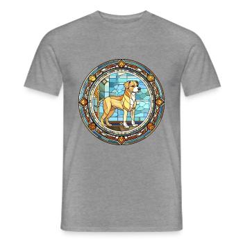 Chinesische kaiserliche Hunderasse Buntglas - Männer T-Shirt - Graphit meliert - Vorne - AI Model Male 178 light (178cm)