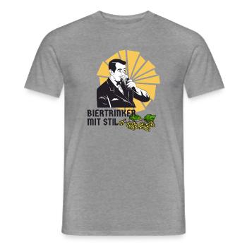 Biertrinker mit Stil - Männer T-Shirt - Graphit meliert - Vorne - AI Model Male 178 light (178cm)