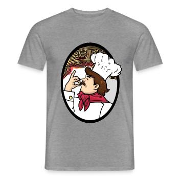 Pfeffriger Pastakoch Trattoria - Männer T-Shirt - Graphit meliert - Vorne - AI Model Male 178 light (178cm)