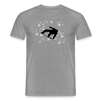 Snowboard - Männer T-Shirt - Graphit meliert - Vorne - AI Model Male 178 light (178cm)