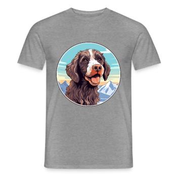 Pudelpointer Hunderasse Cartoon Kawaii Aquarell - Männer T-Shirt - Graphit meliert - Vorne - AI Model Male 178 light (178cm)