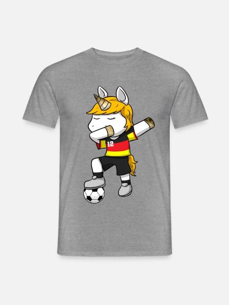 Einhorn Fußball Fusball - Männer T-Shirt - Graphit meliert