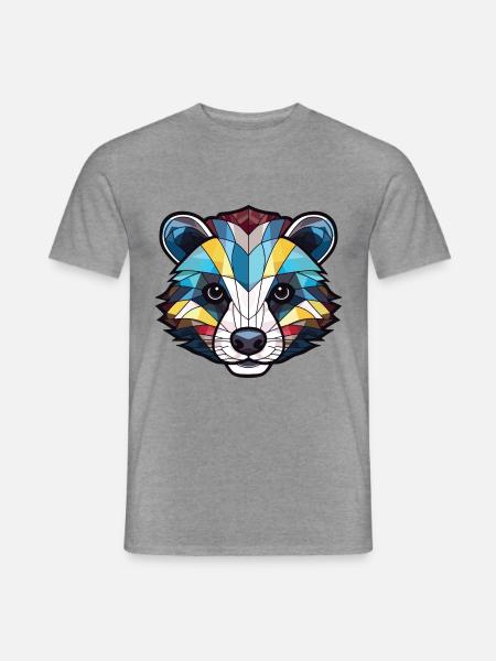 Dachs buntes Aquarell Tier Haustier Illustration - Männer T-Shirt - Graphit meliert
