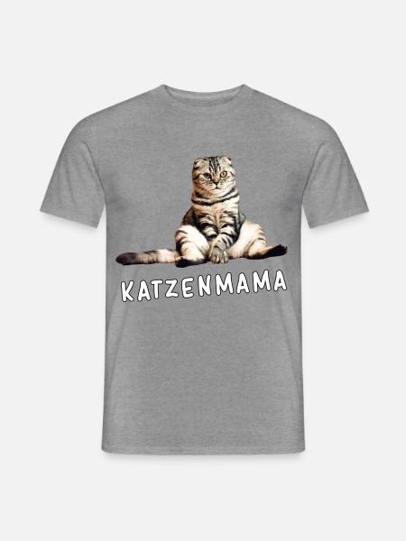 Katze – Katzenmama - Männer T-Shirt - Graphit meliert