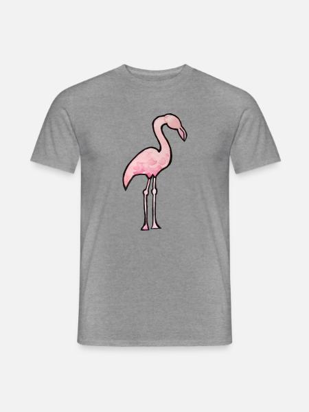 Aquarell Flamingo Pink Silhouette - Männer T-Shirt - Graphit meliert