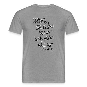 Danke! - Männer T-Shirt - Graphit meliert - Vorne - AI Model Male 178 light (178cm)