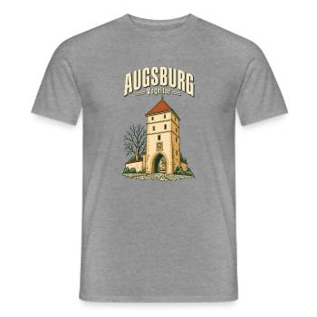 Augsburg Vogeltor - Männer T-Shirt - Graphit meliert - Vorne - AI Model Male 178 light (178cm)
