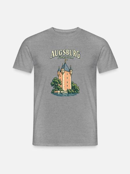 Augsburg Fünfgratturm - Männer T-Shirt - Graphit meliert