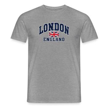 London - England - Union Jack - Vintage - Männer T-Shirt - Graphit meliert - Vorne - AI Model Male 178 light (178cm)