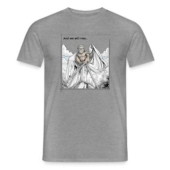 Affe auf dem Pfahl mit Tuchumhang - Männer T-Shirt - Graphit meliert - Vorne - AI Model Male 178 light (178cm)