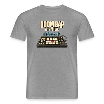 Boom Bap Oldschool Hip Hop 90er Rap Fan - Männer T-Shirt - Graphit meliert - Vorne - AI Model Male 178 light (178cm)