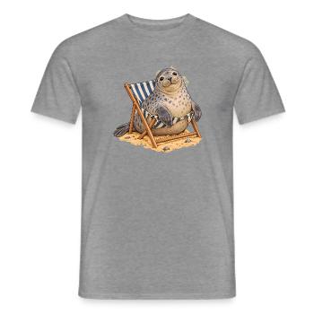 Zerbrochenes Deckstuhl-Siegel - Männer T-Shirt - Graphit meliert - Vorne - AI Model Male 178 light (178cm)
