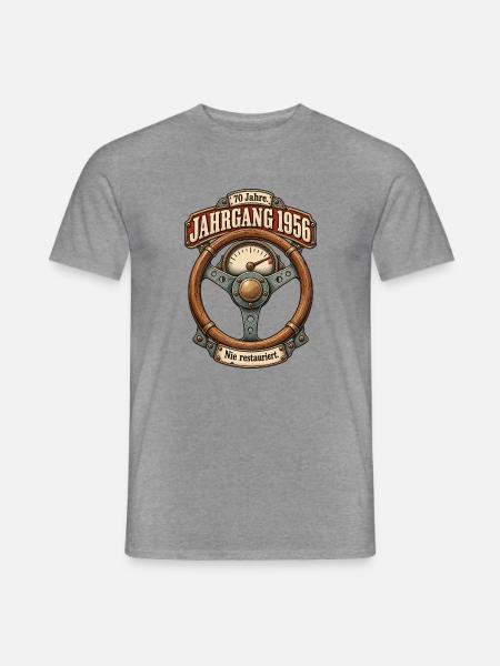 Jahrgang 1956 Nie restauriert - Männer T-Shirt - Graphit meliert