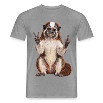 Geoffroy-Perueckenaffe - Männer T-Shirt - Graphit meliert - Vorne - AI Model Male 178 light (178cm)