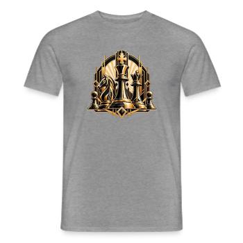 Schachmotiv Art Deco - Edles Schach Design - Männer T-Shirt - Graphit meliert - Vorne - AI Model Male 178 light (178cm)