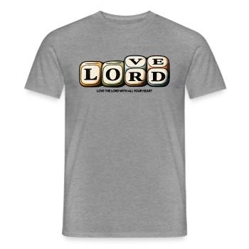 Love the Lord – Christliches Retro Glaubensmotiv - Männer T-Shirt - Graphit meliert - Vorne - AI Model Male 178 light (178cm)
