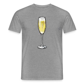 Sektglas mit Blasen Design - Männer T-Shirt - Graphit meliert - Vorne - AI Model Male 178 light (178cm)