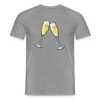 Sekt Gläser - Männer T-Shirt - Graphit meliert - Vorne - AI Model Male 178 light (178cm)