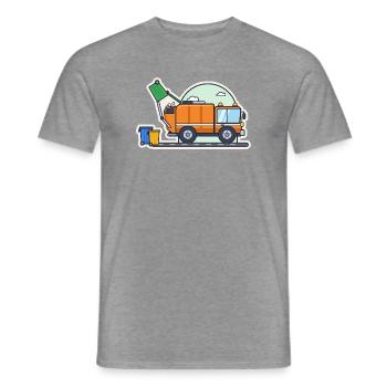 Müllauto leert eine Mülltonne - Männer T-Shirt - Graphit meliert - Vorne - AI Model Male 178 light (178cm)