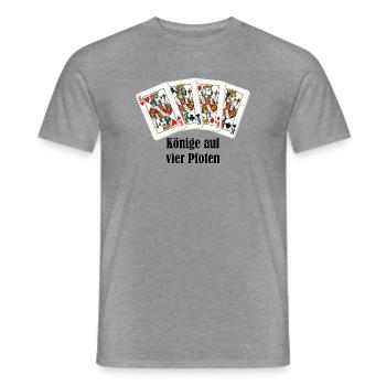 Könige auf vier Pfoten – Vier Hundekönige - Männer T-Shirt - Graphit meliert - Vorne - AI Model Male 178 light (178cm)