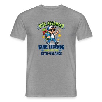Kita Abgänger Legende - Männer T-Shirt - Graphit meliert - Vorne - AI Model Male 178 light (178cm)