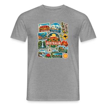 Australien Reisesticker - Männer T-Shirt - Graphit meliert - Vorne - AI Model Male 178 light (178cm)