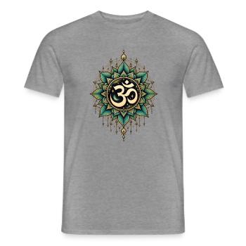 Om Mandala – Spirituelles Yoga Design - Männer T-Shirt - Graphit meliert - Vorne - AI Model Male 178 light (178cm)