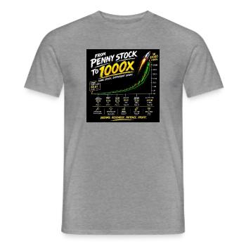 Von Penny Stock zu 1000x - Männer T-Shirt - Graphit meliert - Vorne - AI Model Male 178 light (178cm)