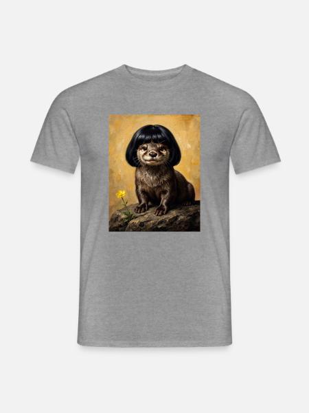 Lustiger Otter Bob Haarschnitt - Männer T-Shirt - Graphit meliert