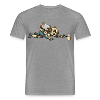Reservekriecher – Ohne Kaffee kein Antrieb - Männer T-Shirt - Graphit meliert - Vorne - AI Model Male 178 light (178cm)