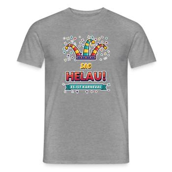KARNEVAL NU HELAU - Männer T-Shirt - Graphit meliert - Vorne - AI Model Male 178 light (178cm)