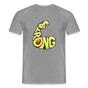 Strong – Starkes Avocado Fitness Kraft Motiv - Männer T-Shirt - Graphit meliert - Vorne - AI Model Male 178 light (178cm)