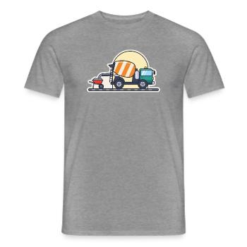 Betonmischer füllt eine Schubkarre mit Beton - Männer T-Shirt - Graphit meliert - Vorne - AI Model Male 178 light (178cm)