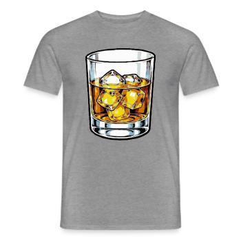Whiskeyglas mit Eiswürfeln - Männer T-Shirt - Graphit meliert - Vorne - AI Model Male 178 light (178cm)