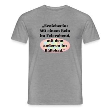 Kita Tasse für Erzieherin – Kindergarten Spruch  - Männer T-Shirt - Graphit meliert - Vorne - AI Model Male 178 light (178cm)