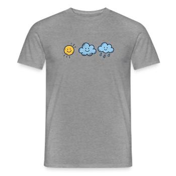Meine Stimmung: Britisches Wetter-T-Shirt — Lustiges UK Weathe. - Männer T-Shirt - Graphit meliert - Vorne - AI Model Male 178 light (178cm)
