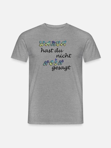 warum - Männer T-Shirt - Graphit meliert