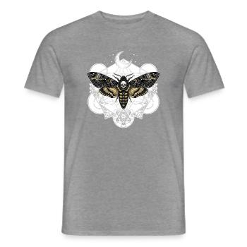 Totenkopfschwärmer mit Mond - Männer T-Shirt - Graphit meliert - Vorne - AI Model Male 178 light (178cm)