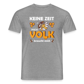 Keine Zeit mein Volk braucht mich Imker Biene - Männer T-Shirt - Graphit meliert - Vorne - AI Model Male 178 light (178cm)
