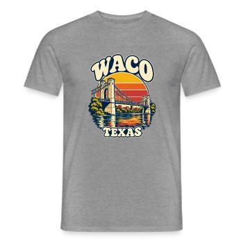 Waco Texas Sunset Bridge Retro - Männer T-Shirt - Graphit meliert - Vorne - AI Model Male 178 light (178cm)