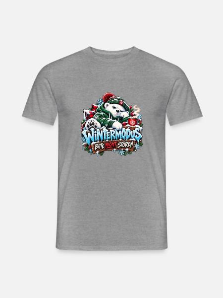 Wintermodus – Bitte nicht stören! - Männer T-Shirt - Graphit meliert