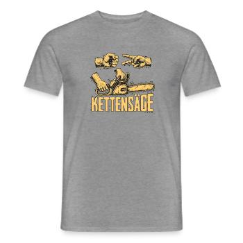 Schere Stein Kettensäge - Männer T-Shirt - Graphit meliert - Vorne - AI Model Male 178 light (178cm)